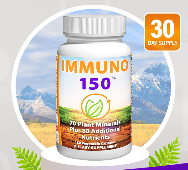 Immuno 150, Immune Support Supplement, Packed with 70 Plant Minerals, 13 Essential Vitamins and 68 Additional Nutrients-150 Vegetable Capsules- Immune Boost for All Age Groups