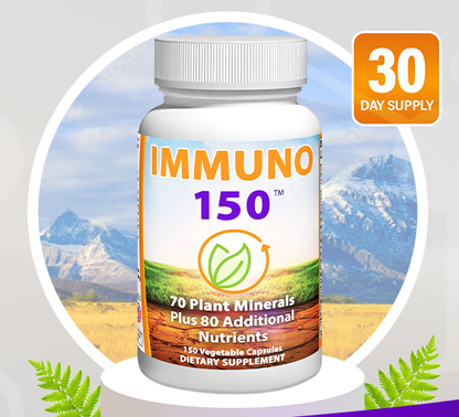 Immuno 150, Immune Support Supplement, Packed with 70 Plant Minerals, 13 Essential Vitamins and 68 Additional Nutrients-150 Vegetable Capsules- Immune Boost for All Age Groups
